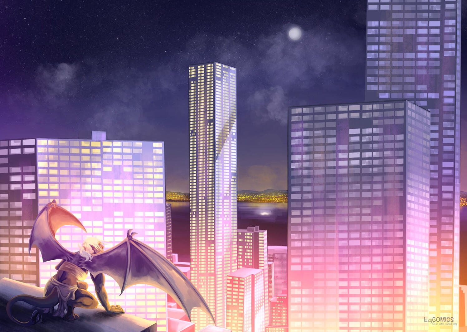 Gargoyle and the City Lights
